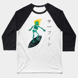 Surfing skeleton Baseball T-Shirt